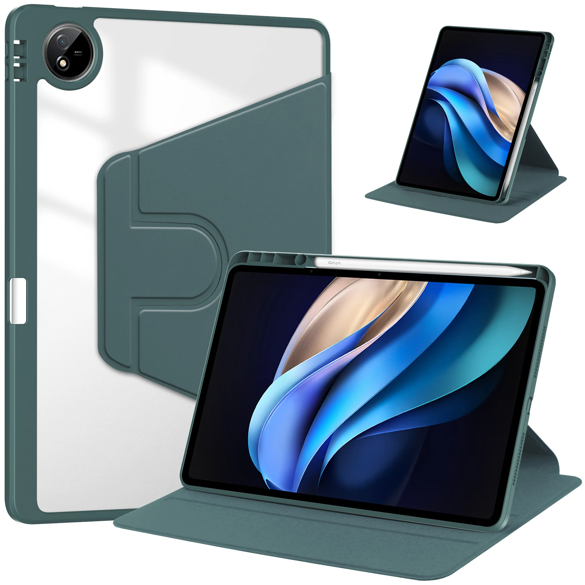 360 Rotatable Stand Case For VIVO Pad3 Pro 2024 13 inch Auto Sleep / Wake Smart Cover With Pen Slot Shockproof Precise Cutouts
360 Rotatable Stand Case For VIVO Pad3 Pro 2024 13 inch Auto Sleep / Wake Smart Cover With Pen Slot Shockproof Precise Cutouts