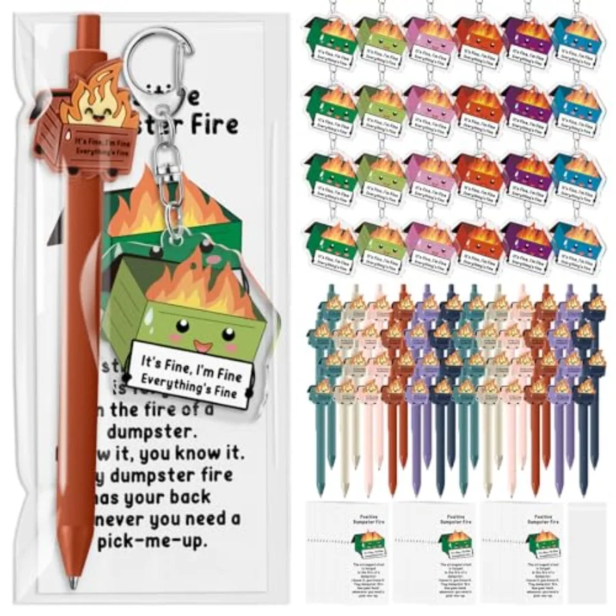 Sets Dumpster Fire Funny Coworkers Gifts Ballpoint Pens Acrylic Keychains and Bookmarks Social Worker Gifts for Volunteer Nurse
Sets Dumpster Fire Funny Coworkers Gifts Ballpoint Pens Acrylic Keychains and Bookmarks Social Worker Gifts for Volunteer Nurse