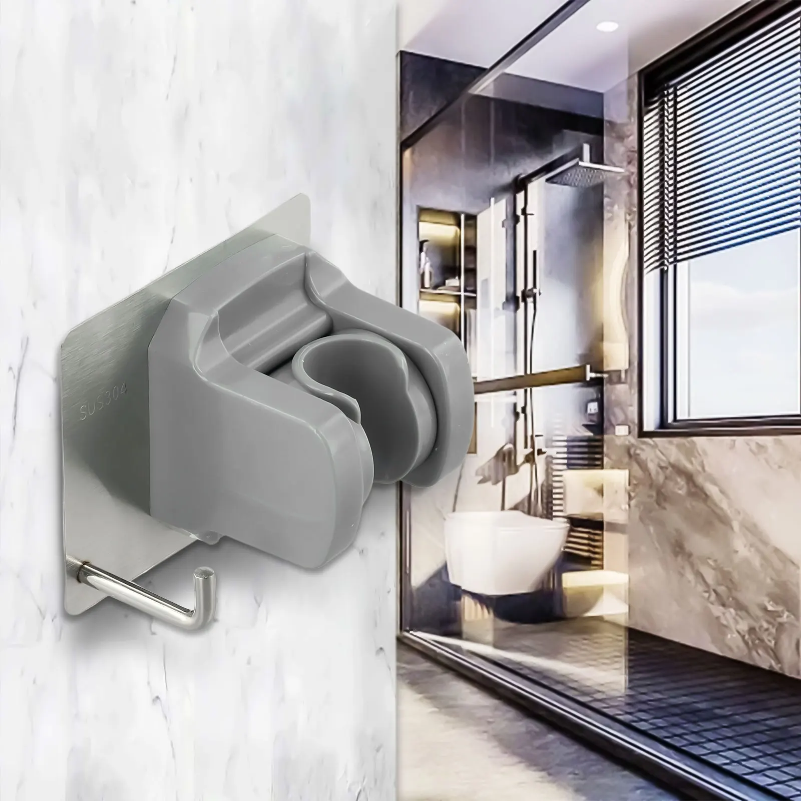 Waterproof Shower Head Holder Stainless Steel Material Adjustable Angle Nodrill Installation for Bathroom Showerhead
Waterproof Shower Head Holder Stainless Steel Material Adjustable Angle Nodrill Installation for Bathroom Showerhead