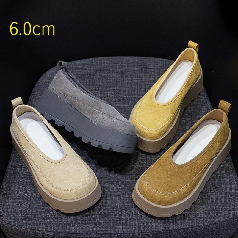 CICIYANG Platform Women Shoes Cow Suede 2025 Spring New Big Head Loafers 6cm High Heels Fashion Playshoes for Female
CICIYANG Platform Women Shoes Cow Suede 2025 Spring New Big Head Loafers 6cm High Heels Fashion Playshoes for Female
