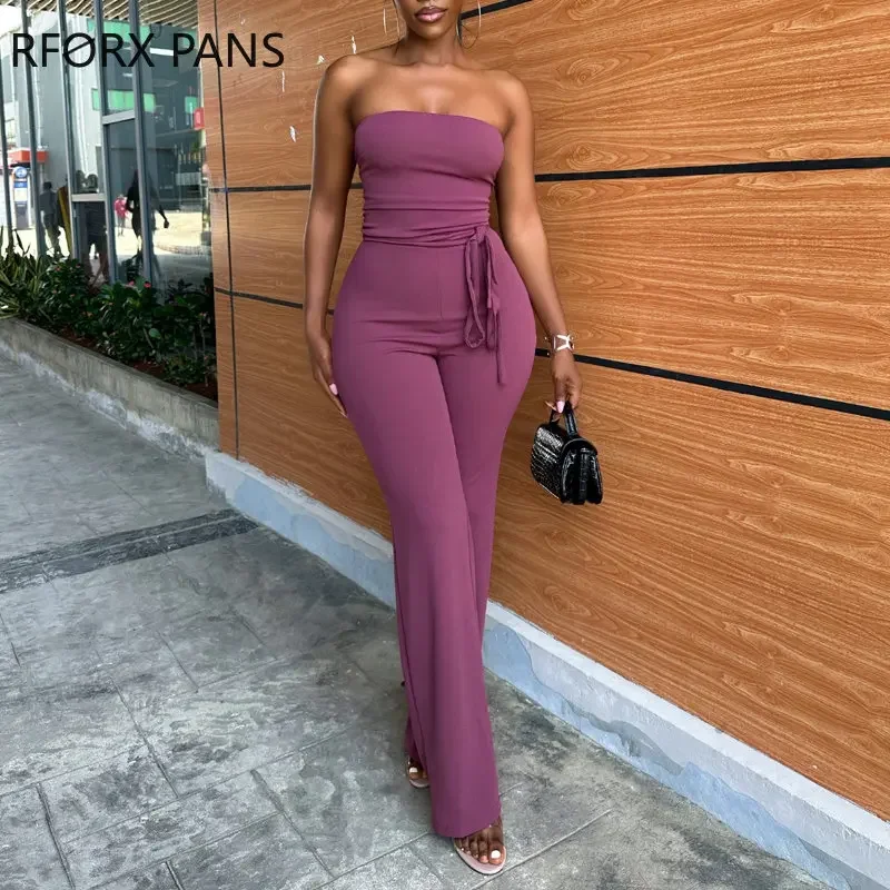 2023 Women Elegant Straight Strapless Solid with Belts Sleeveless Jumpsuit Sexy Jumpsuit
2023 Women Elegant Straight Strapless Solid with Belts Sleeveless Jumpsuit Sexy Jumpsuit