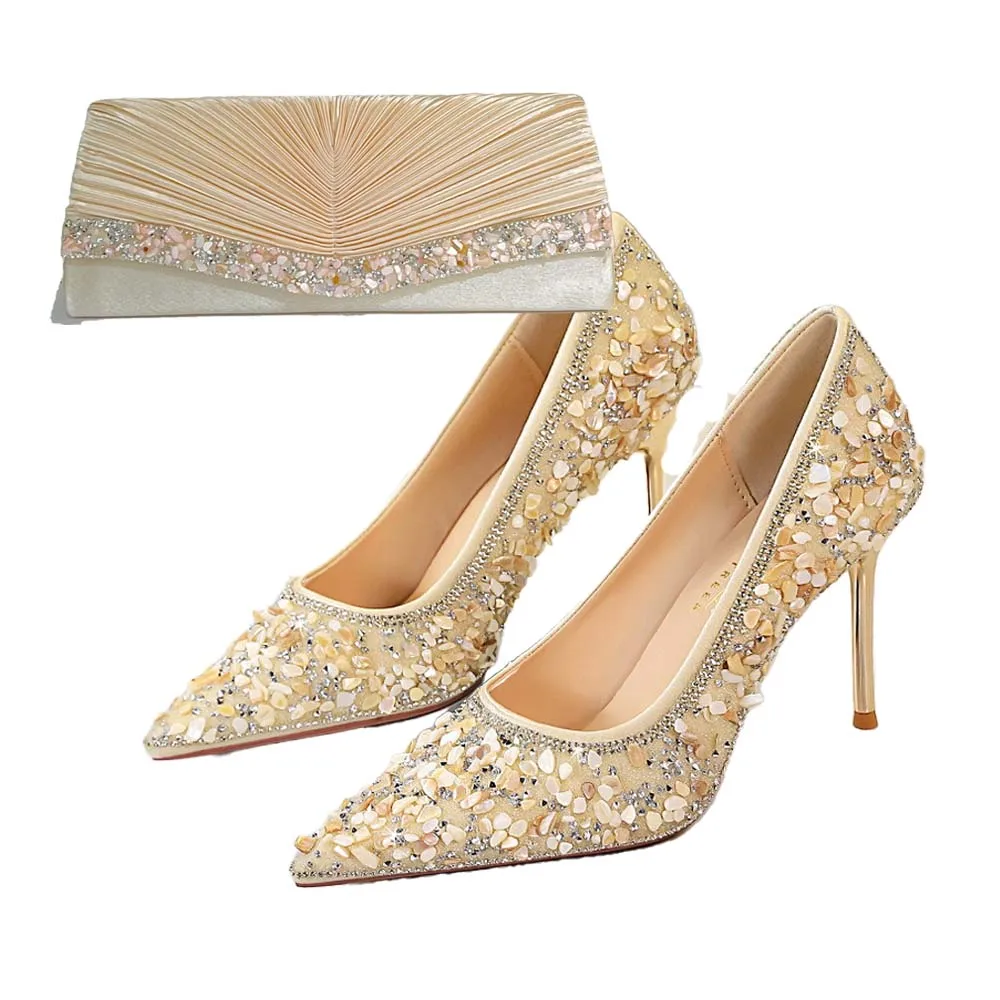 Women's Pointed-Toe Shoes Bag Black Gold Evening Woman Heel Shoes Matching Shoes and Bag Women's Luxury Clutch Party Shoes
Women's Pointed-Toe Shoes Bag Black Gold Evening Woman Heel Shoes Matching Shoes and Bag Women's Luxury Clutch Party Shoes