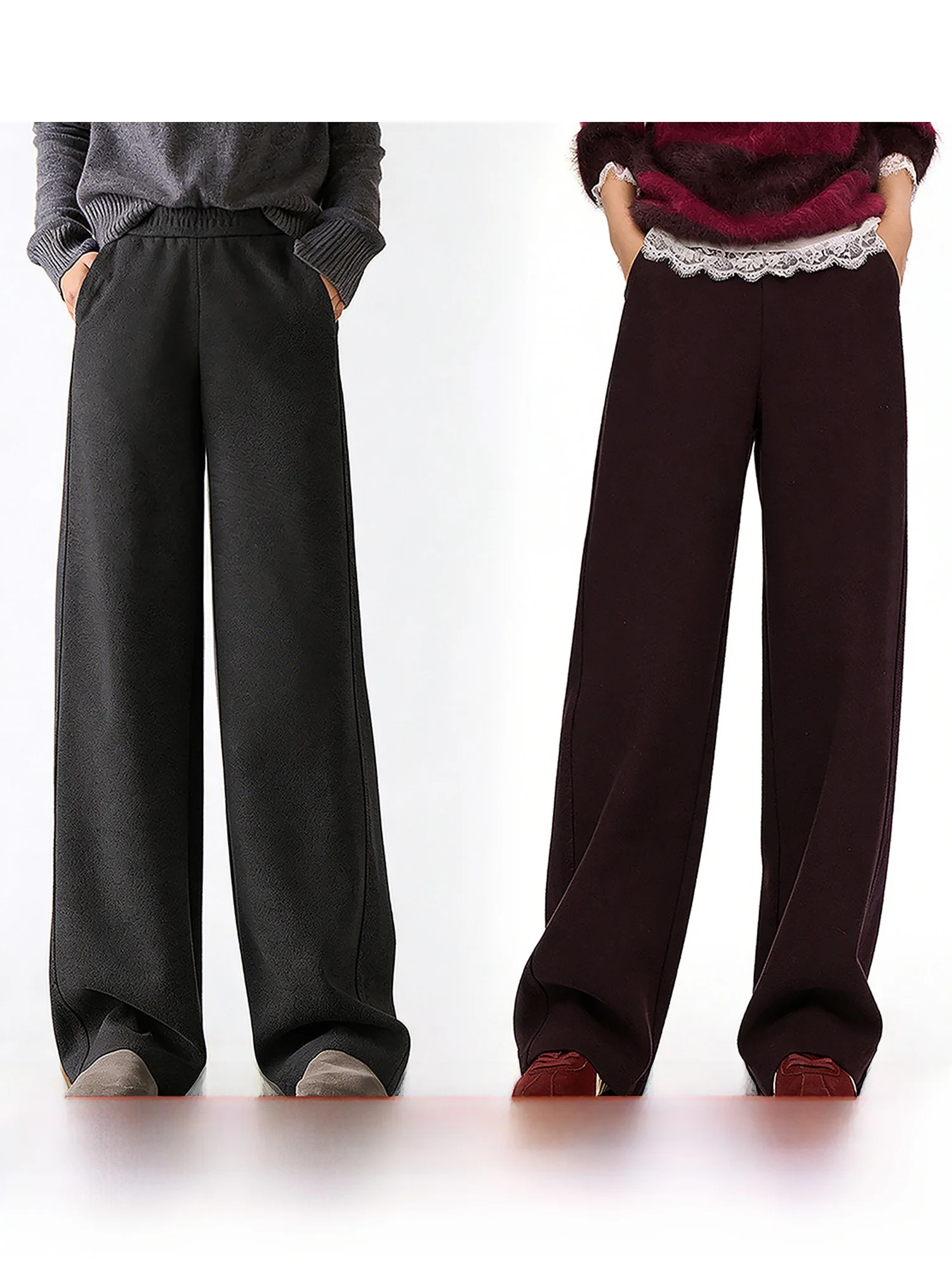 Comfortable Silk Wool Casual Pants Women's Loose Elastic Waist Straight Leg Trousers Fashionable New Arrival 2026 Spring
Comfortable Silk Wool Casual Pants Women's Loose Elastic Waist Straight Leg Trousers Fashionable New Arrival 2026 Spring