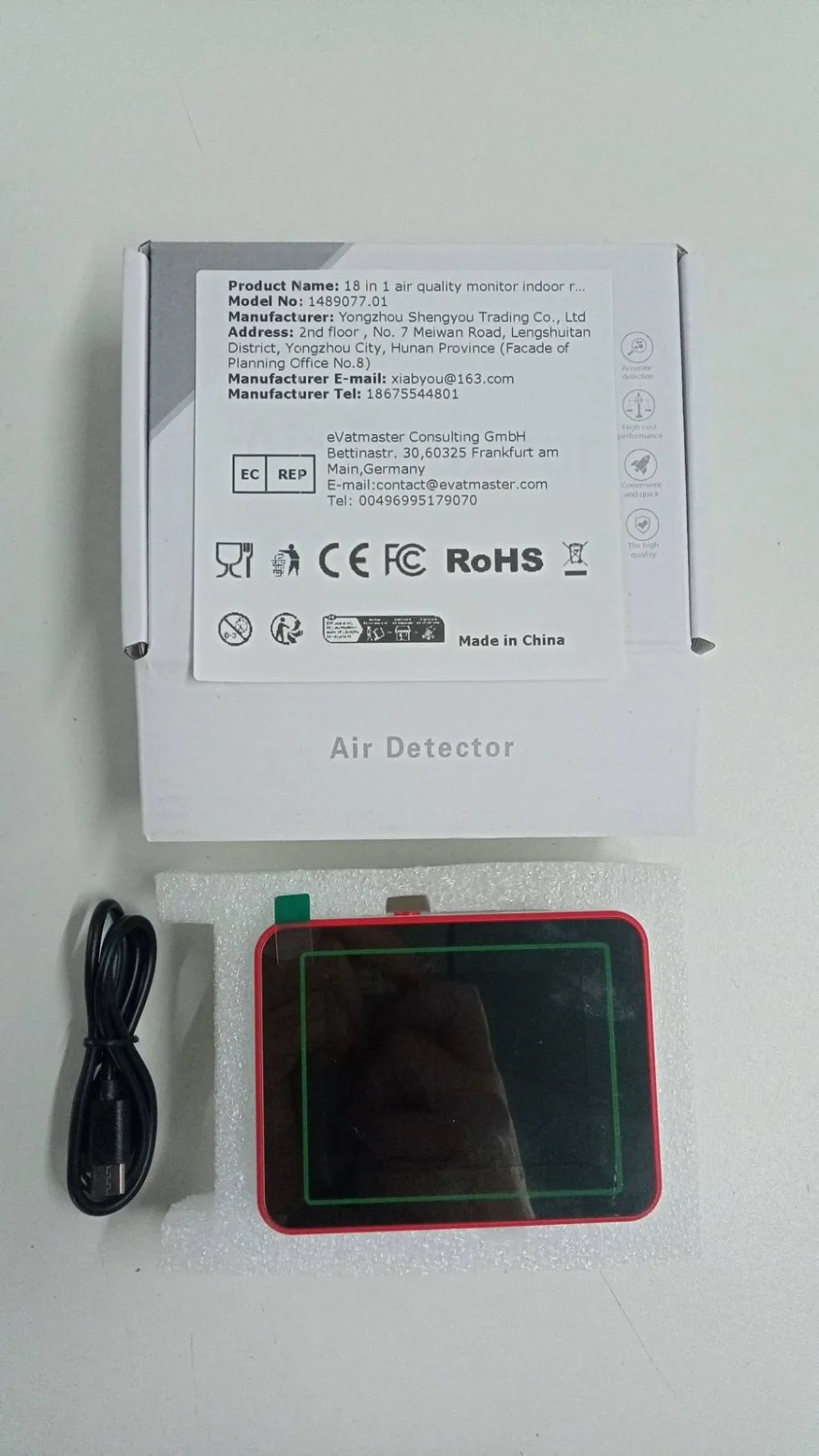 18 In 1 Indoor Real-Time Air Detector Detect 6AQI HCHO PM2.5 PM10 CO2 Portable Air Quality Tester for Home Cars Plants and Pets
18 In 1 Indoor Real-Time Air Detector Detect 6AQI HCHO PM2.5 PM10 CO2 Portable Air Quality Tester for Home Cars Plants and Pets