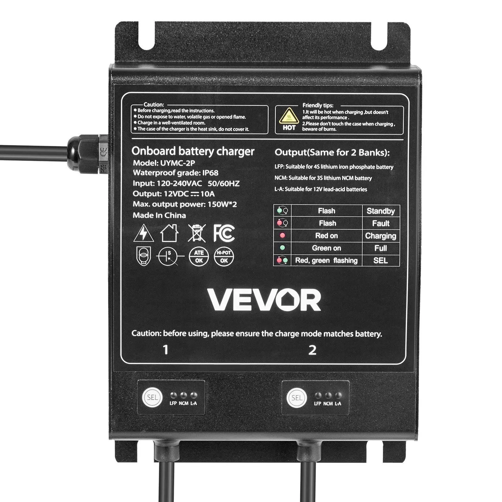 2-Bank 10A 12V Smart Marine Battery Charger Onboard IP68 Waterproof Boat RV
2-Bank 10A 12V Smart Marine Battery Charger Onboard IP68 Waterproof Boat RV