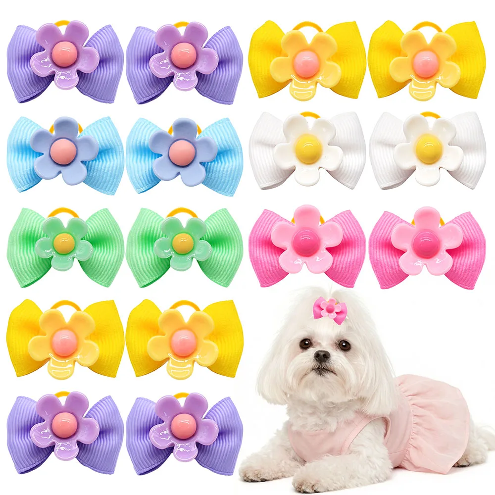 100PCS Puppy Bows Flower Accessories Dog Bows With Rubber Bands Handmade Pet Grooming Accessories For Dogs and Cats Wholesale
100PCS Puppy Bows Flower Accessories Dog Bows With Rubber Bands Handmade Pet Grooming Accessories For Dogs and Cats Wholesale