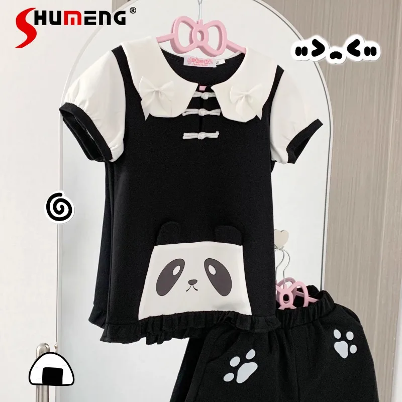 Japanese Rojita Style Cartoon Buckle Design Soft Girl White Color Matching Short Sleeves Top Shorts Suit Women's Two Piece Sets
Japanese Rojita Style Cartoon Buckle Design Soft Girl White Color Matching Short Sleeves Top Shorts Suit Women's Two Piece Sets