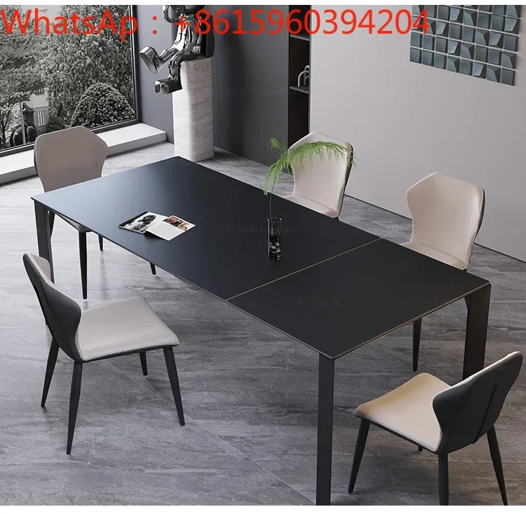 Minimalist retractable size apartment rectangular rock table luxury home designer table and chair combination customized
Minimalist retractable size apartment rectangular rock table luxury home designer table and chair combination customized