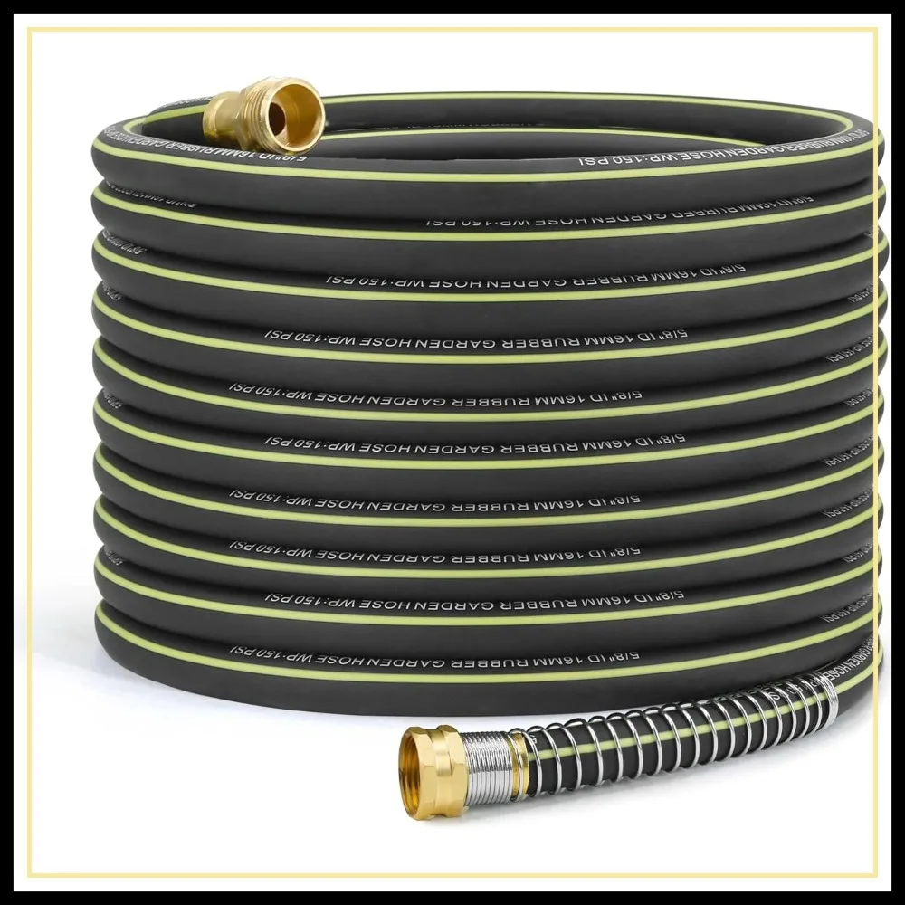 100ft Lightweight Rubber Garden Hose, 5/8" Hybrid Water Hose with Solid Brass Fittings for Outdoor Cleaning
100ft Lightweight Rubber Garden Hose, 5/8" Hybrid Water Hose with Solid Brass Fittings for Outdoor Cleaning