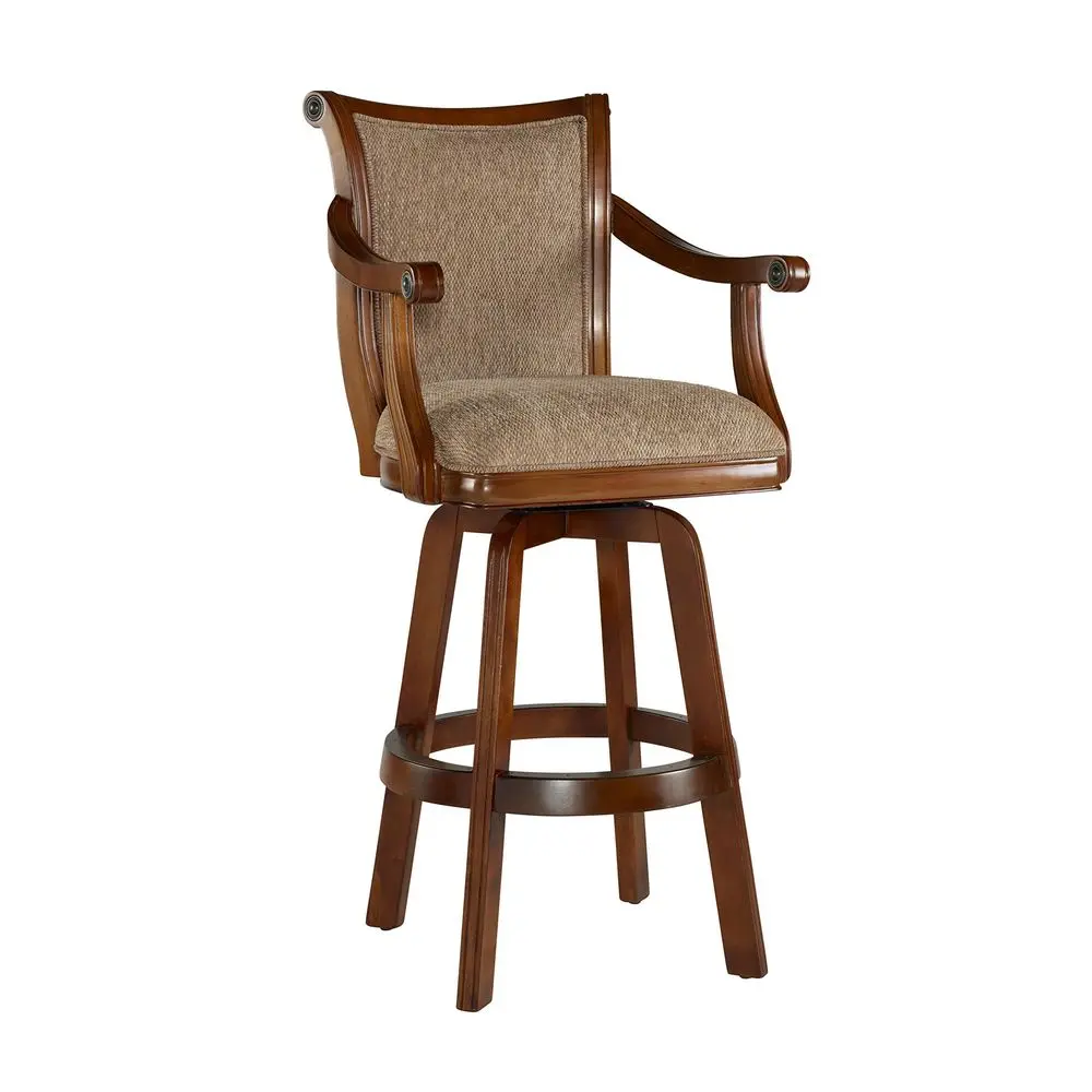 Cherry Swivel Arm Barstool with Extra Padded Upholstered Seat by
Cherry Swivel Arm Barstool with Extra Padded Upholstered Seat by