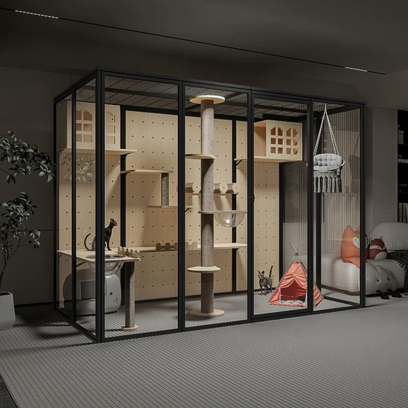 Panoramic glass cat villa house household cage large indoor villa cat cabinet luxury cat room
Panoramic glass cat villa house household cage large indoor villa cat cabinet luxury cat room