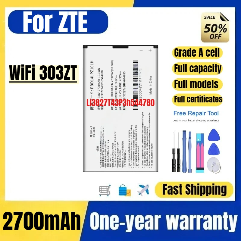Li3827T43P3h544780 for ZTE WiFi 303ZT Phone Battery High Quality High Capacity Replacement Bateria Grade A Cell with Tools
Li3827T43P3h544780 for ZTE WiFi 303ZT Phone Battery High Quality High Capacity Replacement Bateria Grade A Cell with Tools