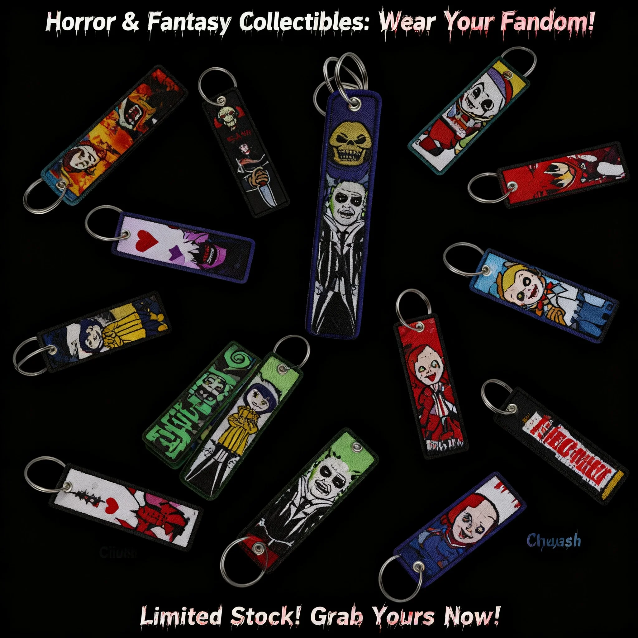 Embroidered Horror Movie Cool Car Keychain Keyring Key Tag for Men Women Christmas Gift Fashion Accessories Jewelry
Embroidered Horror Movie Cool Car Keychain Keyring Key Tag for Men Women Christmas Gift Fashion Accessories Jewelry
