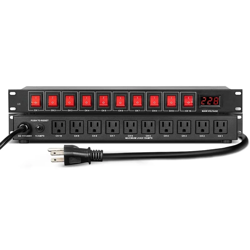 U8 Power Sequencer Conditioner 10 Outlet - 15A 1800W AC Power Rack Mount Switch Conditioner, Pro Audio Digital Power S
U8 Power Sequencer Conditioner 10 Outlet - 15A 1800W AC Power Rack Mount Switch Conditioner, Pro Audio Digital Power S