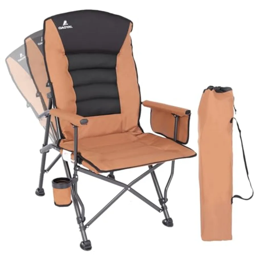 Camping Chairs for Adults, Heavy Duty Brown Oversized Folding Chair with Adjustable High Backrest, 350lbs Capacity, Cup Holder
Camping Chairs for Adults, Heavy Duty Brown Oversized Folding Chair with Adjustable High Backrest, 350lbs Capacity, Cup Holder