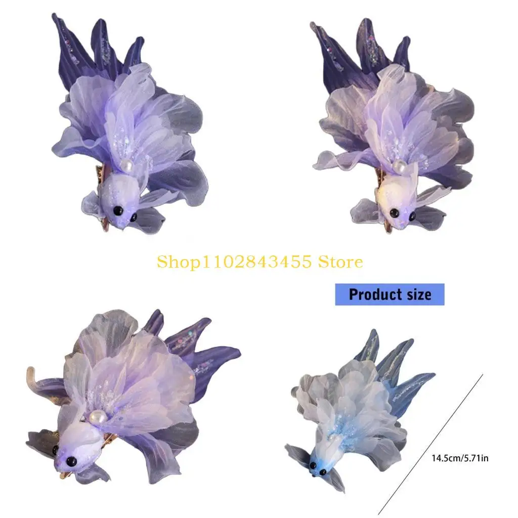 49MC Hair Clip Fish Retro Stylish Glitter Flat Clip Balletcore Hairpin Fish Elegant Hair Clip for Bunches
49MC Hair Clip Fish Retro Stylish Glitter Flat Clip Balletcore Hairpin Fish Elegant Hair Clip for Bunches