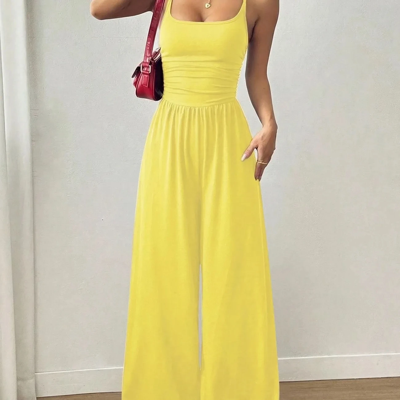 Strap women's Casual Chest Hugging Jumpsuit 2026 Summer New Fashion Elastic Loose High waisted Wide leg pants Sexy
Strap women's Casual Chest Hugging Jumpsuit 2026 Summer New Fashion Elastic Loose High waisted Wide leg pants Sexy