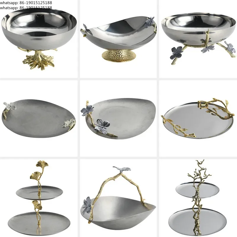 Metal double-layer cake tray, silver stainless steel tray, home jewelry storage tray ornament
Metal double-layer cake tray, silver stainless steel tray, home jewelry storage tray ornament