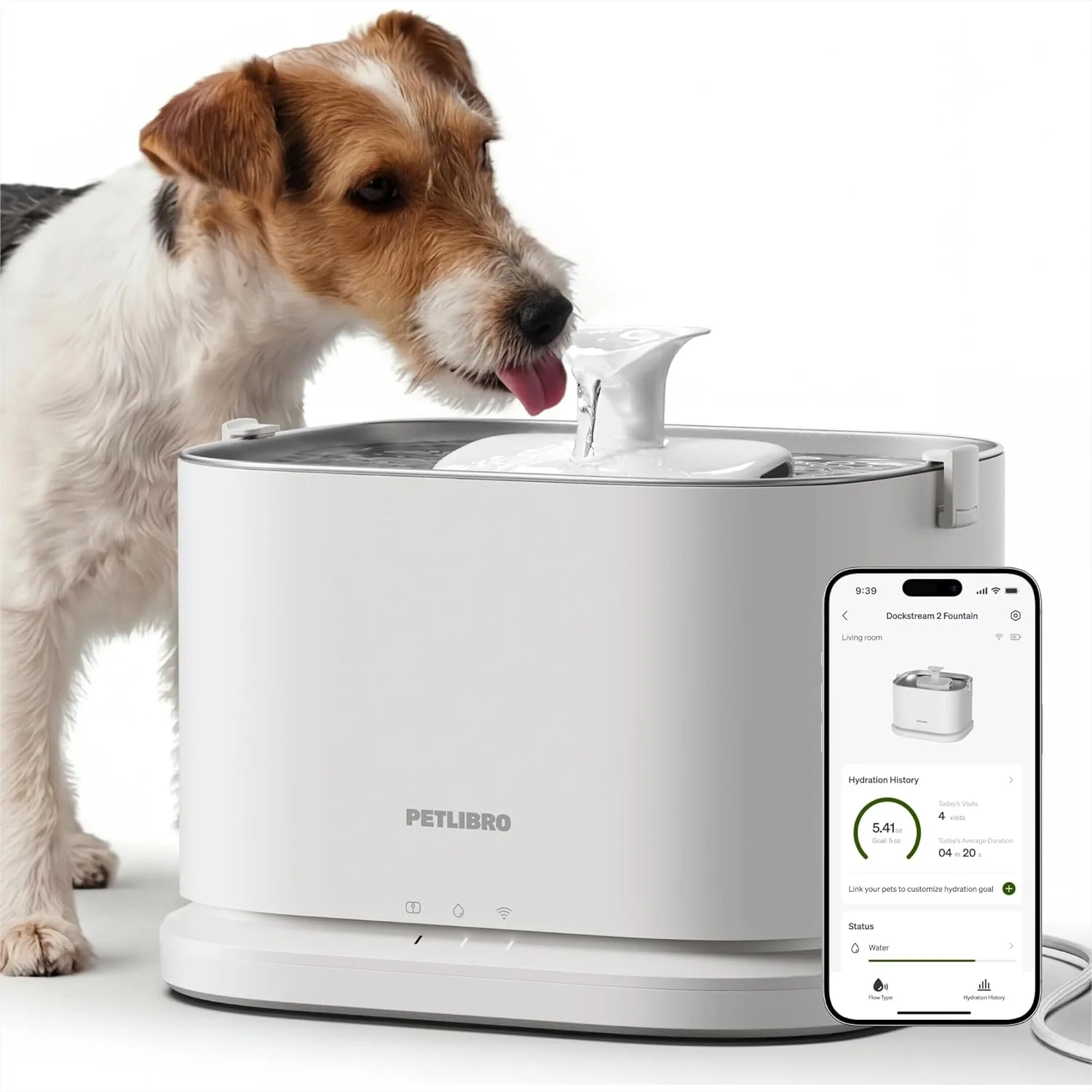 Quiet Dog Water Fountain Stainless Steel Tray, Smart Pet Water Fountain for Dogs Inside with App Monitoring, 3L Automatic Water
Quiet Dog Water Fountain Stainless Steel Tray, Smart Pet Water Fountain for Dogs Inside with App Monitoring, 3L Automatic Water