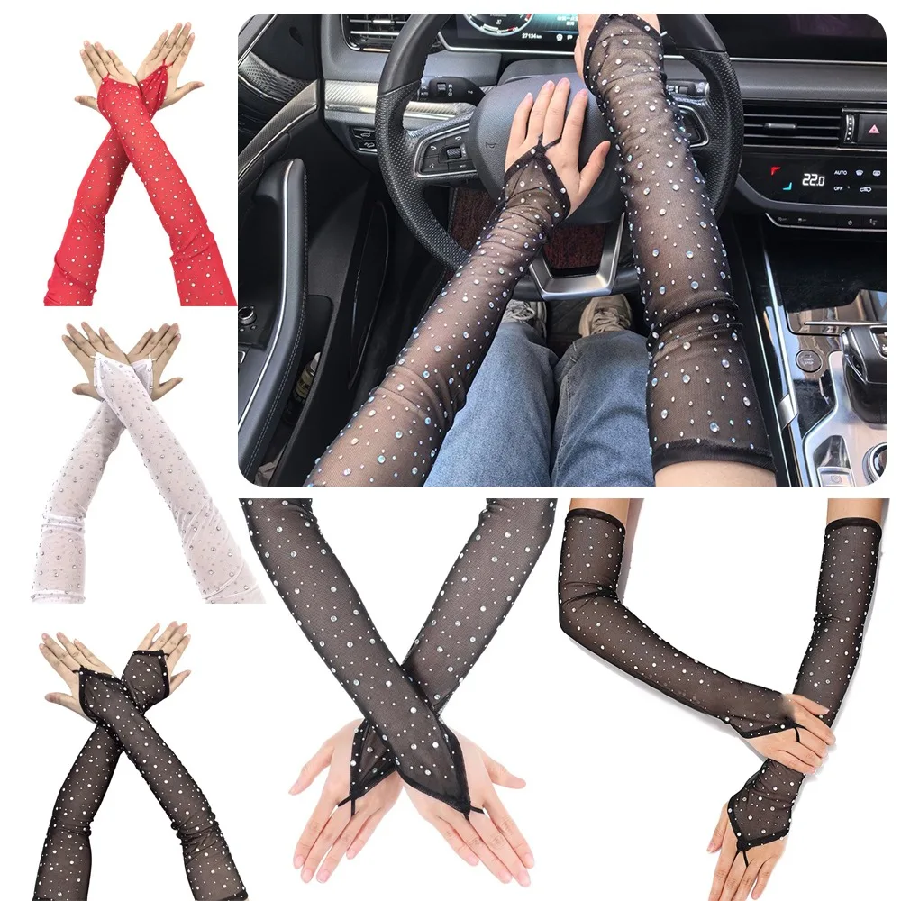 1 Pair Rhinestone Mesh Gloves Hook Middle Finger Elasticity Sunscreen Arm Sleeves Breathable Fingerless Gloves Women
1 Pair Rhinestone Mesh Gloves Hook Middle Finger Elasticity Sunscreen Arm Sleeves Breathable Fingerless Gloves Women