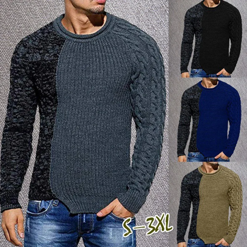 New Arrival Autumn Winter Men Sweater Fashion O-Neck Patchwork Cotton Pullover Sweater Men Slim Fit Knitted Mens Sweaters MY286
New Arrival Autumn Winter Men Sweater Fashion O-Neck Patchwork Cotton Pullover Sweater Men Slim Fit Knitted Mens Sweaters MY286