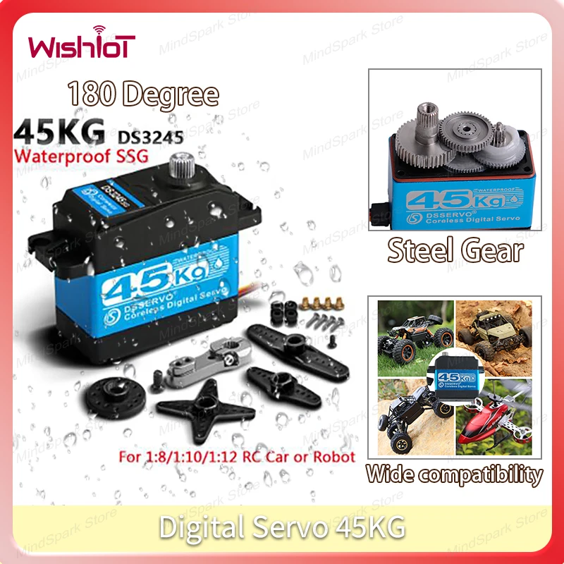 DS3245 Digital Servo 45KG Steel Gear Coreless Motor with 25T Arm 180/270 Degree Waterproof IP66 Servos for RC Car Robot DIY Toy
DS3245 Digital Servo 45KG Steel Gear Coreless Motor with 25T Arm 180/270 Degree Waterproof IP66 Servos for RC Car Robot DIY Toy