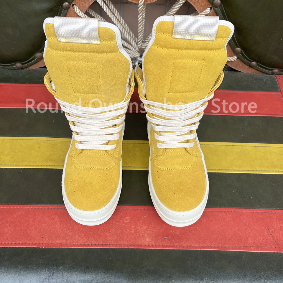 Casual Shoes Men High Top Quality Trainers Ro Lace Up Sneakers Yellow Suede Leather Zip Flat Luxury Women Thick Sole Ankle Boots
Casual Shoes Men High Top Quality Trainers Ro Lace Up Sneakers Yellow Suede Leather Zip Flat Luxury Women Thick Sole Ankle Boots