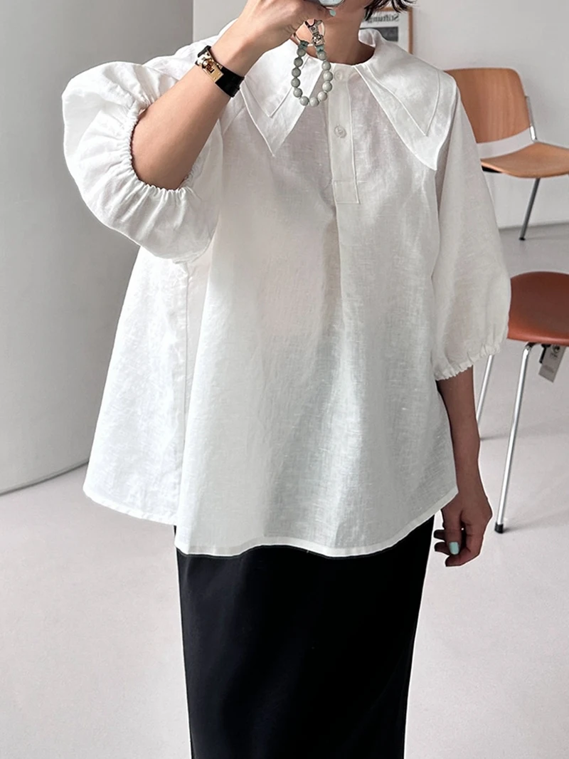 Loose Women's Linen Shirt Half Sleeve Comfortable Slimming Cool Casual Top French Style Breathable Moisture Wicking Sun Prote...
Loose Women's Linen Shirt Half Sleeve Comfortable Slimming Cool Casual Top French Style Breathable Moisture Wicking Sun Prote...