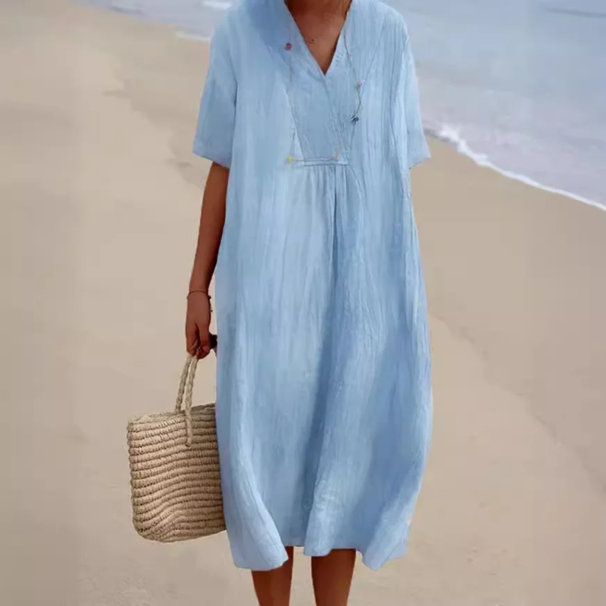 Spring Summer Women's Linen V Neck Short Sleeve Maxi Dress Dresses Casual Loose Gown Outfits
Spring Summer Women's Linen V Neck Short Sleeve Maxi Dress Dresses Casual Loose Gown Outfits