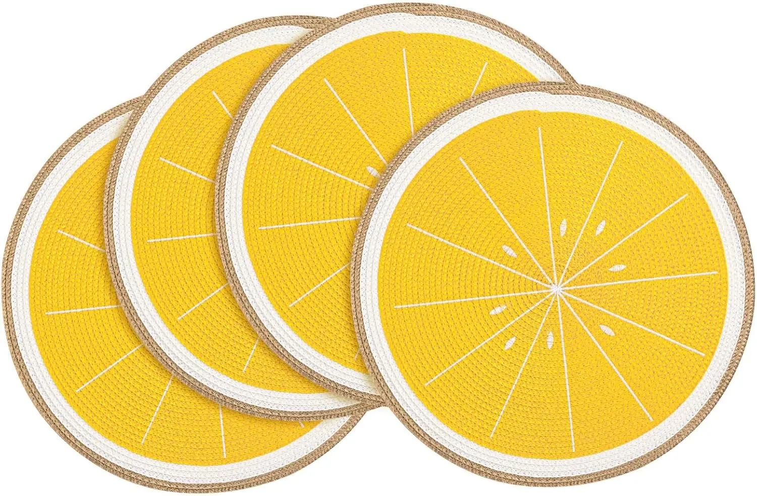 Braided Round Placemats Set of 4 - 15 Inch Heat Resistant Non-Slip Washable for Kitchen Dining Table Decor, Lemon Yellow
Braided Round Placemats Set of 4 - 15 Inch Heat Resistant Non-Slip Washable for Kitchen Dining Table Decor, Lemon Yellow