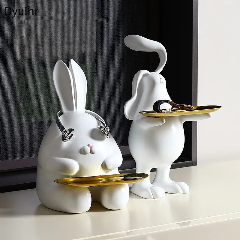 DyuIhr creative cartoon pure white rabbit storage tray home decoration living room key desktop storage office resin storage tray
DyuIhr creative cartoon pure white rabbit storage tray home decoration living room key desktop storage office resin storage tray
