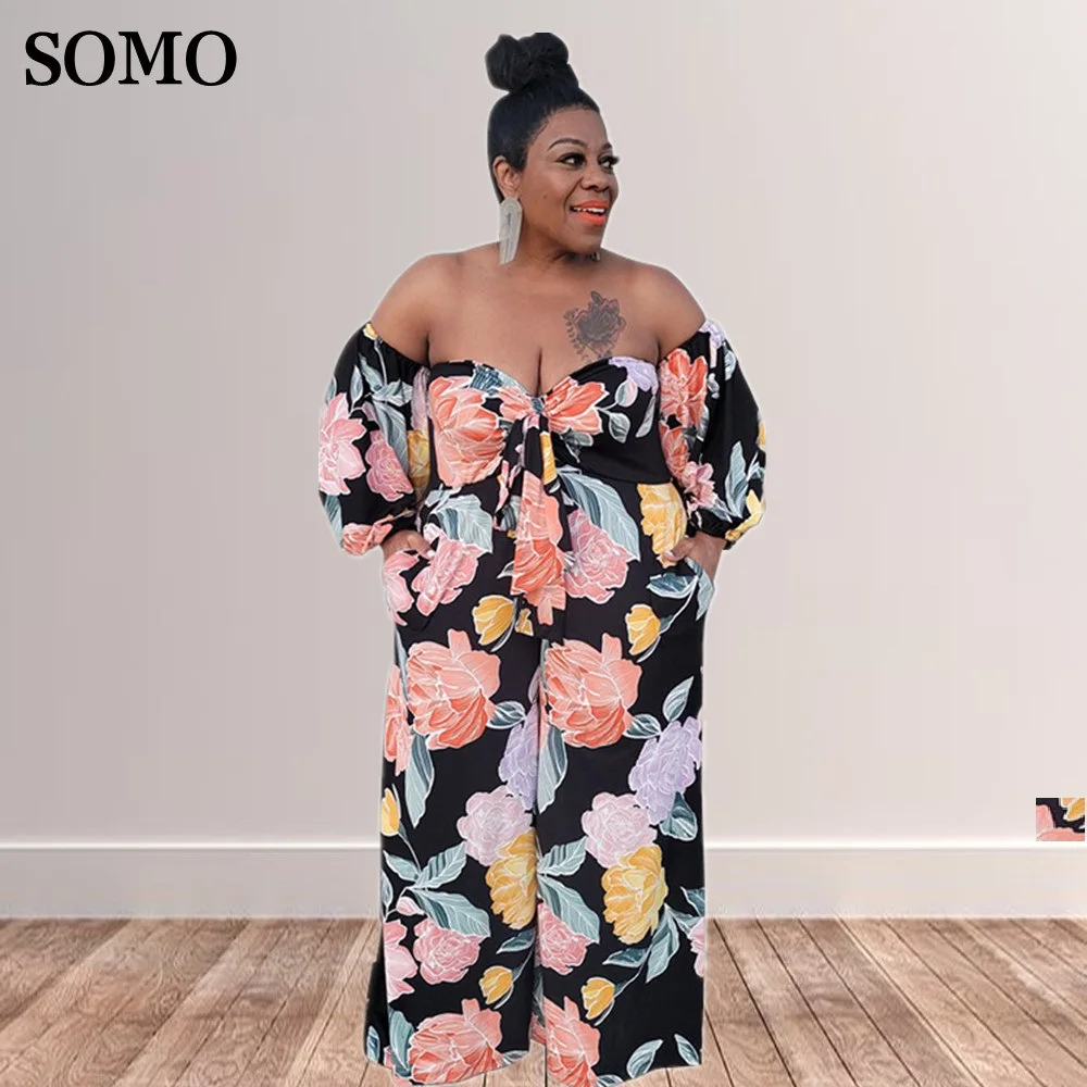 Women's Clothing 2021 Summer Sexy Off The Shoulder Bandage Big Flower Print Fashion Loose Jumpsuit 5XL Wholesale Dropshipping
Women's Clothing 2021 Summer Sexy Off The Shoulder Bandage Big Flower Print Fashion Loose Jumpsuit 5XL Wholesale Dropshipping