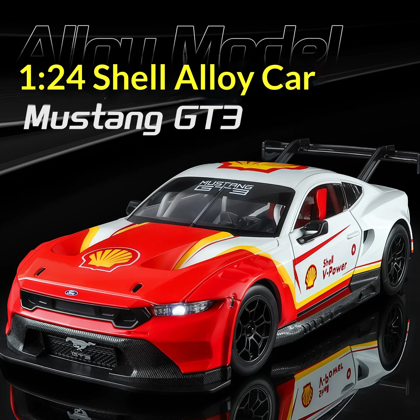Масштабная модель автомобиля Ford Mustang GT3 (1:24) из сплава, коллекционная имитация спортивного автомобиля, украшение для коллекции
Масштабная модель автомобиля Ford Mustang GT3 (1:24) из сплава, коллекционная имитация спортивного автомобиля, украшение для коллекции