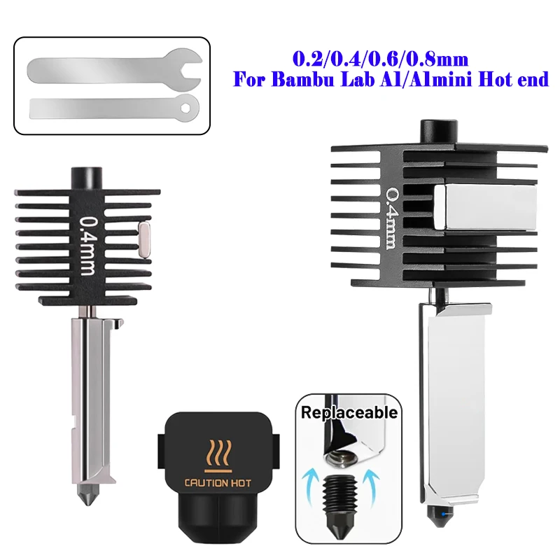 Комплект хотэнда для Bambu Lab A1/A1 Mini: улучшенный термопластавтомат с соплами из закаленной стали 0.2/0.4/0.6/0.8 мм, запчасть для 3D-принтера
Комплект хотэнда для Bambu Lab A1/A1 Mini: улучшенный термопластавтомат с соплами из закаленной стали 0.2/0.4/0.6/0.8 мм, запчасть для 3D-принтера
