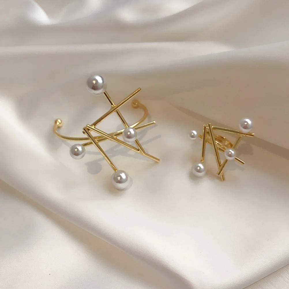 2pcs Pearl Ring Bracelet Set Irregular Design Opening Mouth For Women Party Daily Use Jewelry Gift Woman Bracelet
2pcs Pearl Ring Bracelet Set Irregular Design Opening Mouth For Women Party Daily Use Jewelry Gift Woman Bracelet
