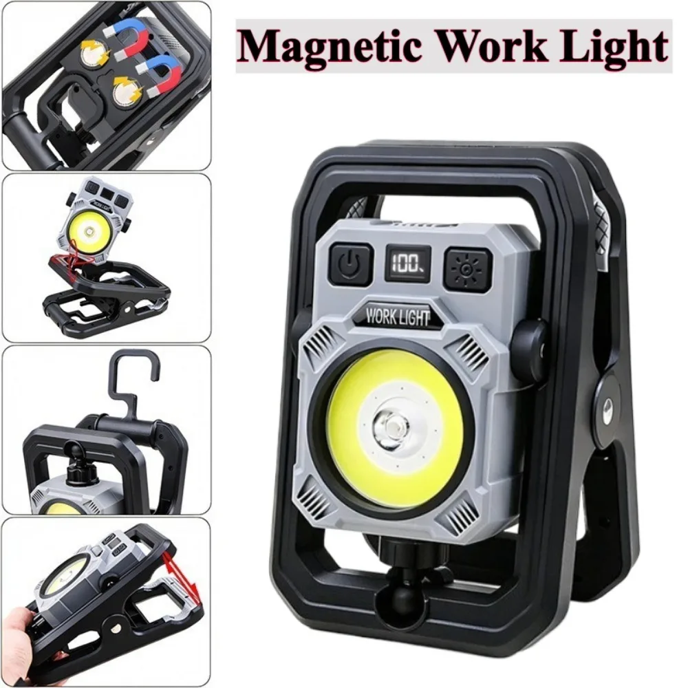 Portable COB Work Light Multifunctional Rechargeable Portable LED Flashlight Outdoor Camping Fishing Hanging Lamps
Portable COB Work Light Multifunctional Rechargeable Portable LED Flashlight Outdoor Camping Fishing Hanging Lamps