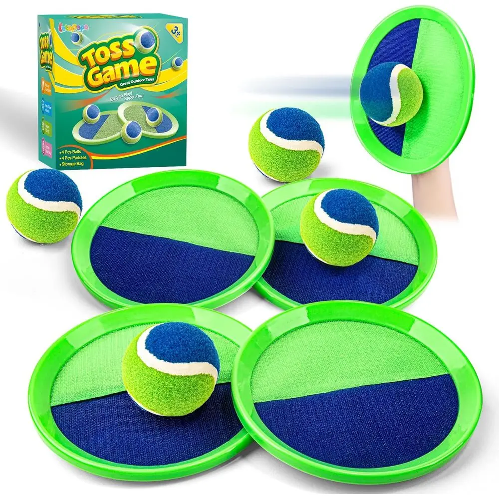 4-Paddle, 4-Ball Toss & Catch Set for Kids 4-12, Ideal Outdoor Beach Game with Storage Bag
4-Paddle, 4-Ball Toss & Catch Set for Kids 4-12, Ideal Outdoor Beach Game with Storage Bag