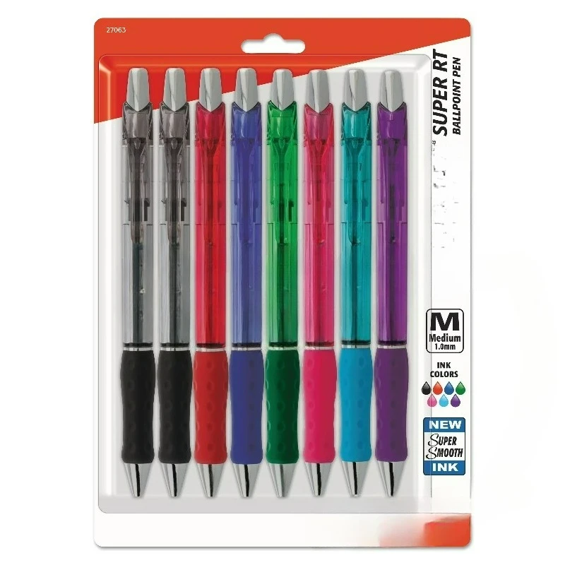 Retractable Ballpoint Pen, Assorted, Pack of 8
Retractable Ballpoint Pen, Assorted, Pack of 8