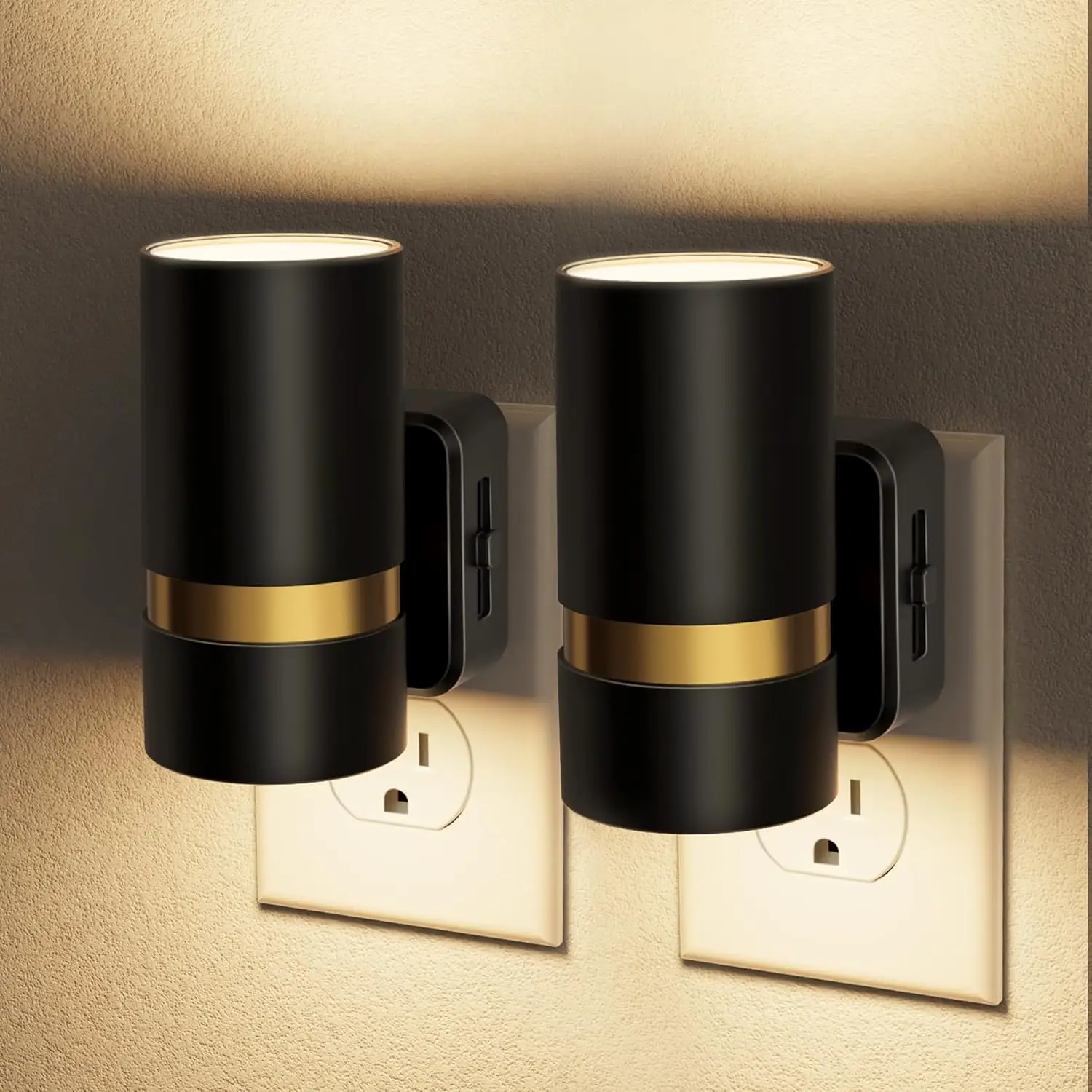 Dimmable Plug-in Night Light, 0-100LM Auto Dusk to Dawn Sensor, 3000K Warm LED for Bedroom Hallway Stairs, 2 Pack
Dimmable Plug-in Night Light, 0-100LM Auto Dusk to Dawn Sensor, 3000K Warm LED for Bedroom Hallway Stairs, 2 Pack