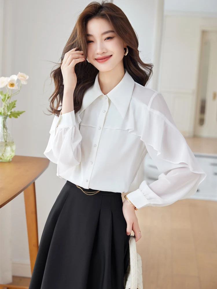 White Long Sve Women's irt Spring Autumn 2025 New Sle Casual Faion Me Sve High-End Feeling Commute Sle Polyes...
White Long Sve Women's irt Spring Autumn 2025 New Sle Casual Faion Me Sve High-End Feeling Commute Sle Polyes...