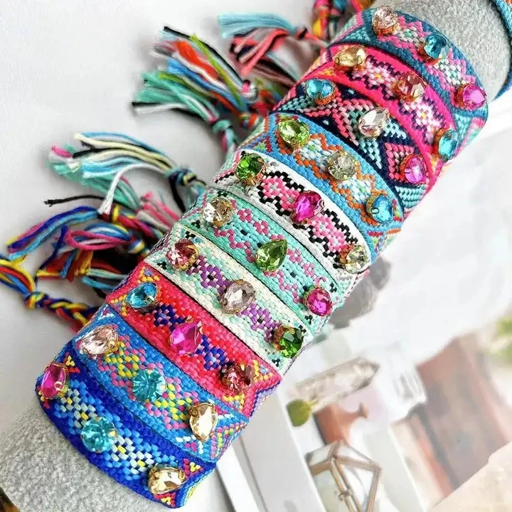 10Pcs New Fashion Weave Cotton Handmade Bracelets Crystal Zircon Bracelets Jewelry For Women Men in Daily
10Pcs New Fashion Weave Cotton Handmade Bracelets Crystal Zircon Bracelets Jewelry For Women Men in Daily
