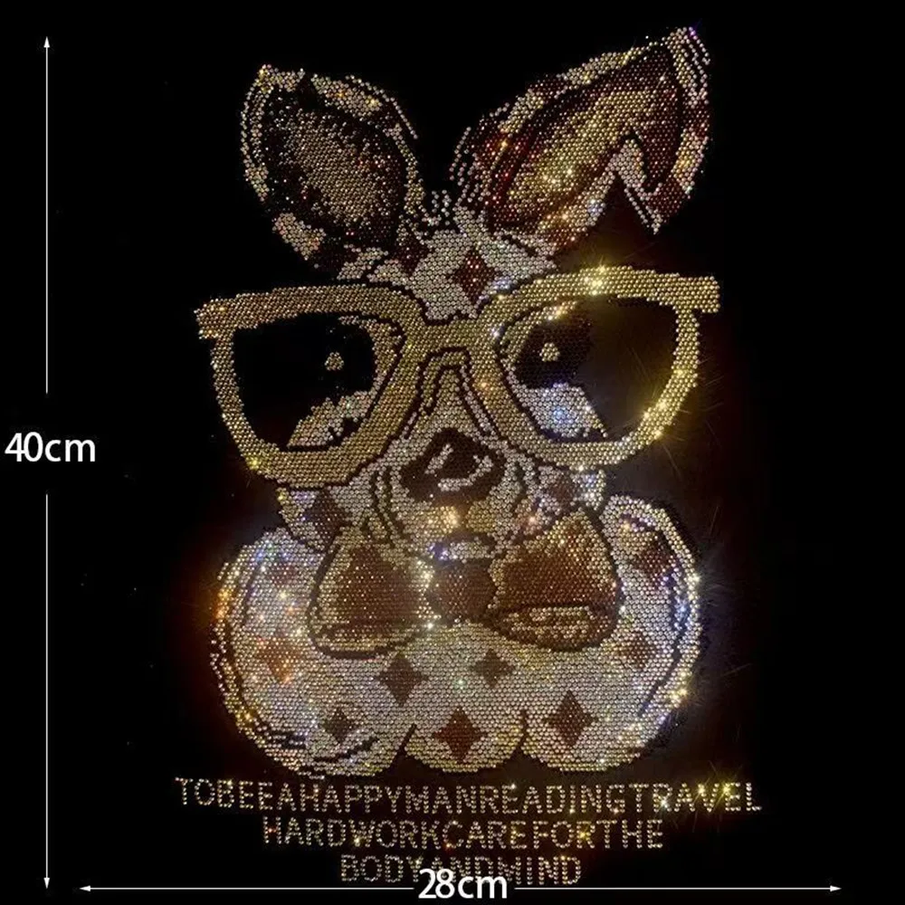 Iron on Rhinestone Patches for Clothing Cute Glasses Rabbit Large DIY Fashion Patch Clothing Decoration Accessories
Iron on Rhinestone Patches for Clothing Cute Glasses Rabbit Large DIY Fashion Patch Clothing Decoration Accessories