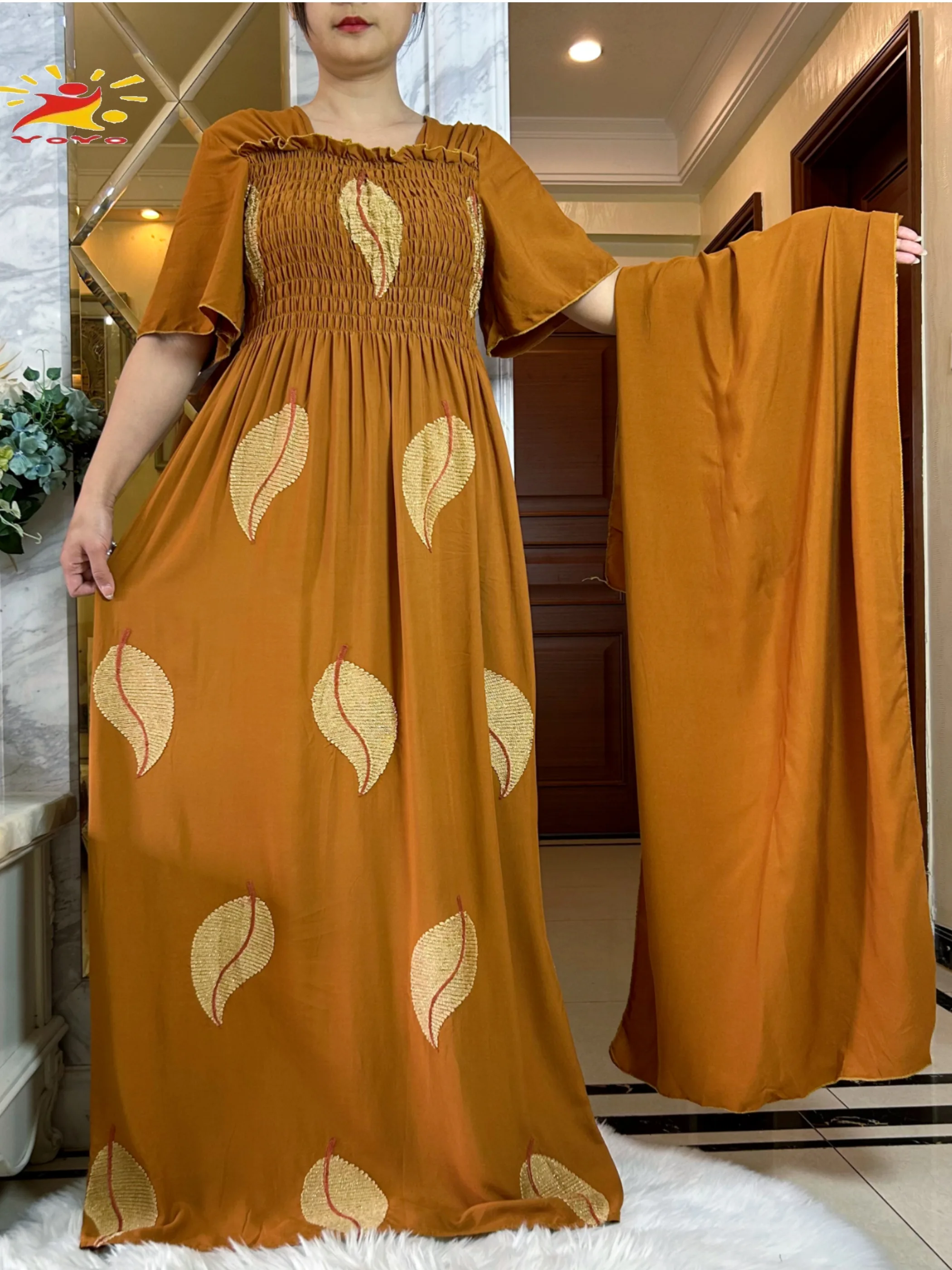 New Muslim Abayas For Women Printed Floral Diamonds Cotton Short Sleeve Loose Fit Femme Robe African Islam Dress With Big Scarf
New Muslim Abayas For Women Printed Floral Diamonds Cotton Short Sleeve Loose Fit Femme Robe African Islam Dress With Big Scarf
