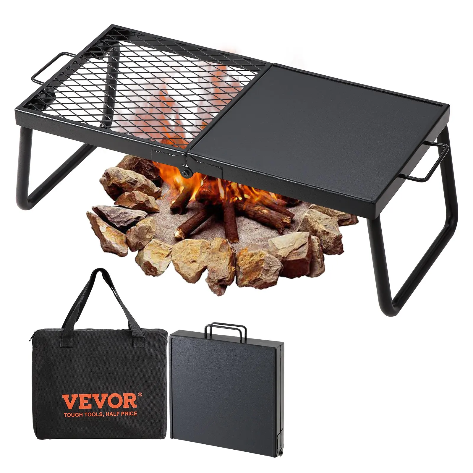VEVOR Foldable Camp Grill 22/18in Steel Mesh Grates - Fire Pit Cooking Rack w/Legs & Bag, Outdoor BBQ for Camping/Backyard/Beach
VEVOR Foldable Camp Grill 22/18in Steel Mesh Grates - Fire Pit Cooking Rack w/Legs & Bag, Outdoor BBQ for Camping/Backyard/Beach