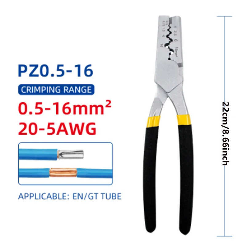 PZ0.5-16 Wire Crimping Pliers EN VE Connector 0.25-2.5 Crimp Pliers For Cable End Sleeves Special Tube Tubular Terminal Clamp
PZ0.5-16 Wire Crimping Pliers EN VE Connector 0.25-2.5 Crimp Pliers For Cable End Sleeves Special Tube Tubular Terminal Clamp