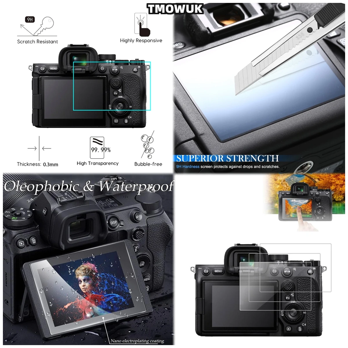 For A7RII A7RIII A7R4 A7R4A A7SMII A7RMII A7MII A7MIII, Impact Resistant Film, Protects Against Drops
For A7RII A7RIII A7R4 A7R4A A7SMII A7RMII A7MII A7MIII, Impact Resistant Film, Protects Against Drops