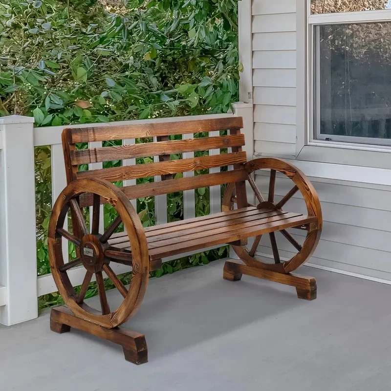 Rustic Fir Wood Garden Bench, Outdoor Wagon Wheel Wooden Loveseat, Brown Patio Bench for Outdoors
Rustic Fir Wood Garden Bench, Outdoor Wagon Wheel Wooden Loveseat, Brown Patio Bench for Outdoors