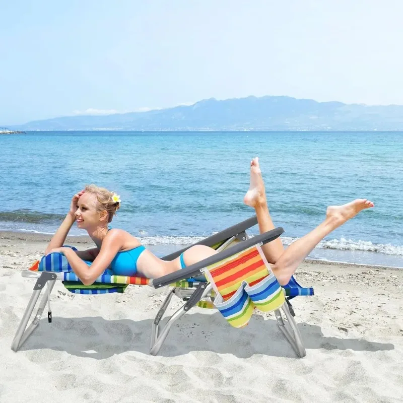 Backpack Beach Chairs, 4-Pack Portable Camping Chairs with Cup Holder, Ice Bag, 5-Position Outdoor Reclining Chairs
Backpack Beach Chairs, 4-Pack Portable Camping Chairs with Cup Holder, Ice Bag, 5-Position Outdoor Reclining Chairs
