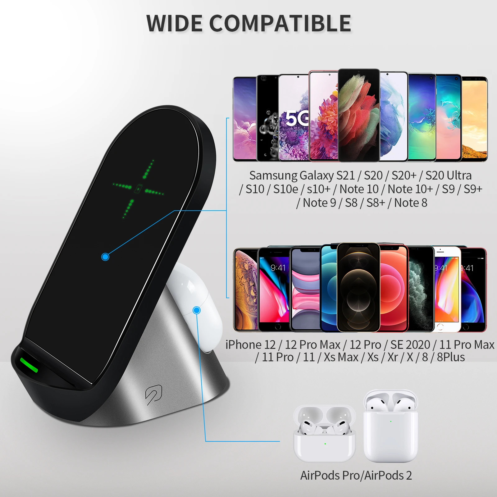 Vertical 2-in-1 Charger Magnetic Charging Wireless Charger Phone Holder Support Apple Android Clean Desktop
Vertical 2-in-1 Charger Magnetic Charging Wireless Charger Phone Holder Support Apple Android Clean Desktop