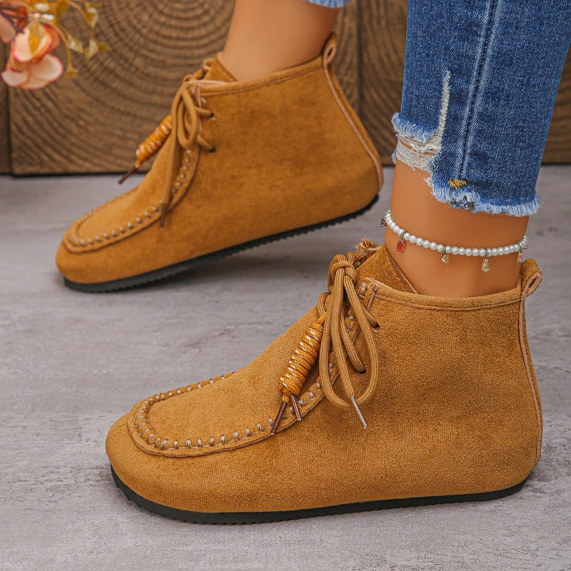 2025 New Women Ankle Boots Luxury Fashion Shoes Autumn Winter Round Headed Boots Solid Color Plush Comfortable Flat Shoes Women
2025 New Women Ankle Boots Luxury Fashion Shoes Autumn Winter Round Headed Boots Solid Color Plush Comfortable Flat Shoes Women